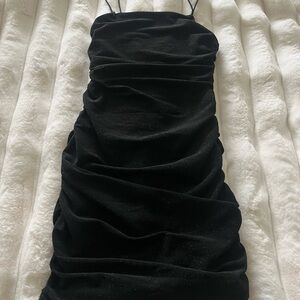 Elegant Black Ruched Dress